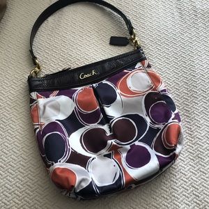 Coach Hand Drawn Scarf Print Shoulder Bag